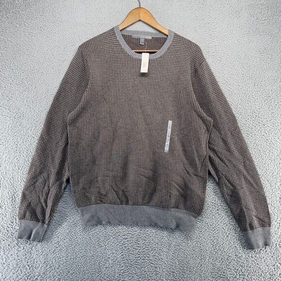 Vintage Old Navy Sweater Men's Large Gray Brown Geometric Pullover Grunge y2k - Picture 2 of 11